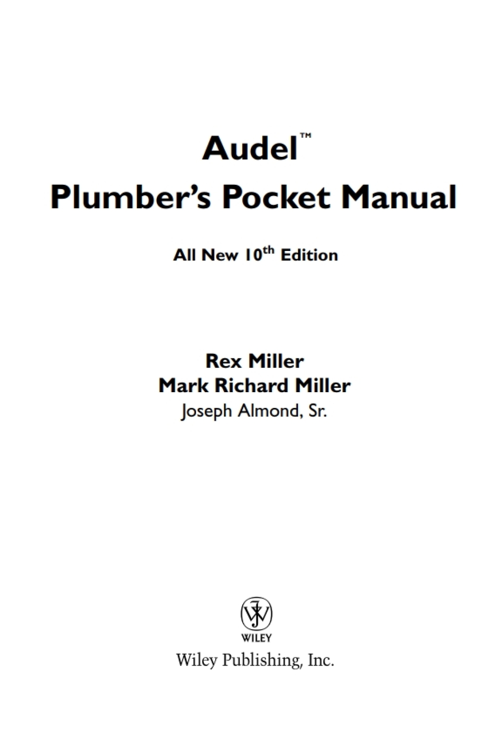 Audel Plumbers Pocket Manual 10th Edition