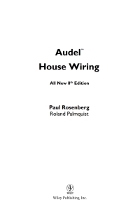 Cover image: Audel House Wiring 8th edition 9780764569562