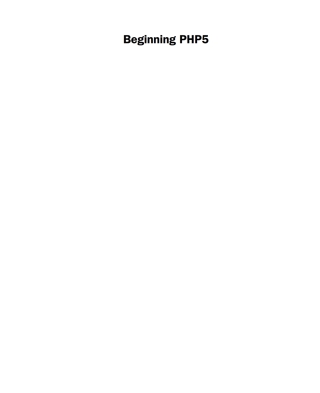 Cover image: Beginning PHP5 1st edition 9780764557835