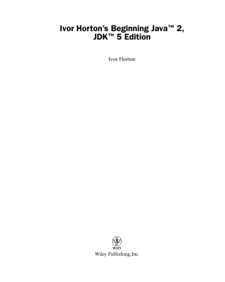 Cover image: Ivor Horton's Beginning Java 2 1st edition 9780764568749