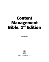 Cover image: Content Management Bible, 2nd Edition 2nd edition 9780764573712