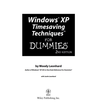 صورة الغلاف: Windows XP Timesaving Techniques For Dummies 2nd edition 9780764578830