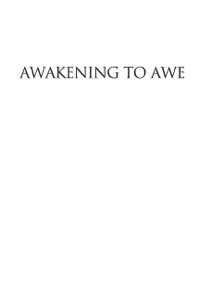 Cover image: Awakening to Awe 9780765706645
