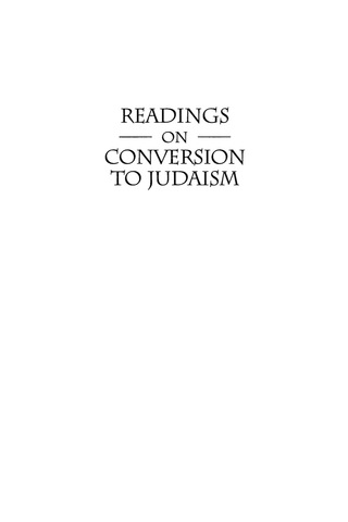 Cover image: Readings on Conversion to Judaism 1st edition 9781568214177