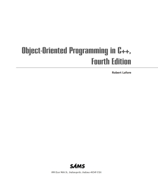 Cover image: Object-Oriented Programming in C++ 4th edition 9780672323089