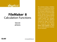 Imagen de portada: FileMaker 8 Calculation Functions (Digital Short Cut) 1st edition 9780768668346