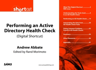 Omslagafbeelding: Performing an Active Directory Health Check (Digital Short Cut) 1st edition 9780768668421