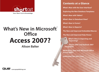 表紙画像: What's New in Microsoft Office Access 2007? (Digital Short Cut) 1st edition 9780768668506