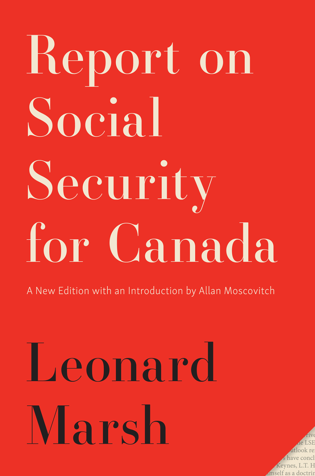 Report on Social Security for Canada New Edition
