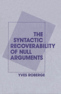 表紙画像: Syntactic Recoverability of Null Arguments 9780773507326