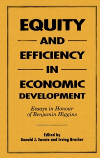 Cover image: Equity and Efficiency in Economic Development 9780773508477
