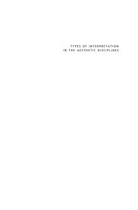 Titelbild: Types of Interpretation in the Aesthetic Disciplines 9780773525283