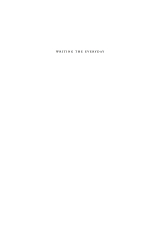 Cover image: Writing the Everyday 9780773528062
