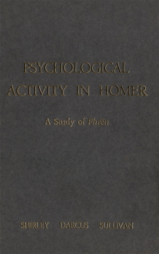 Cover image: Psychological Activity in Homer 9780886290795