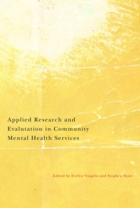Omslagafbeelding: Applied Research and Evaluation in Community Mental Health Services 9780773537958