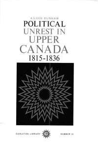 Cover image: Political Unrest in Upper Canada, 1815-1836 9780771097102