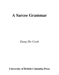 Cover image: A Sarcee Grammar 1st edition 9780774802000