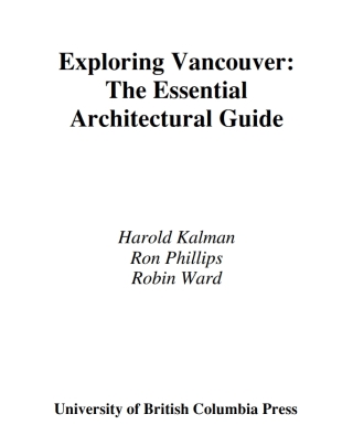 Imagen de portada: Exploring Vancouver 1st edition 9780774804103