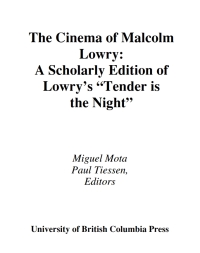 Omslagafbeelding: The Cinema of Malcolm Lowry 1st edition 9780774803458