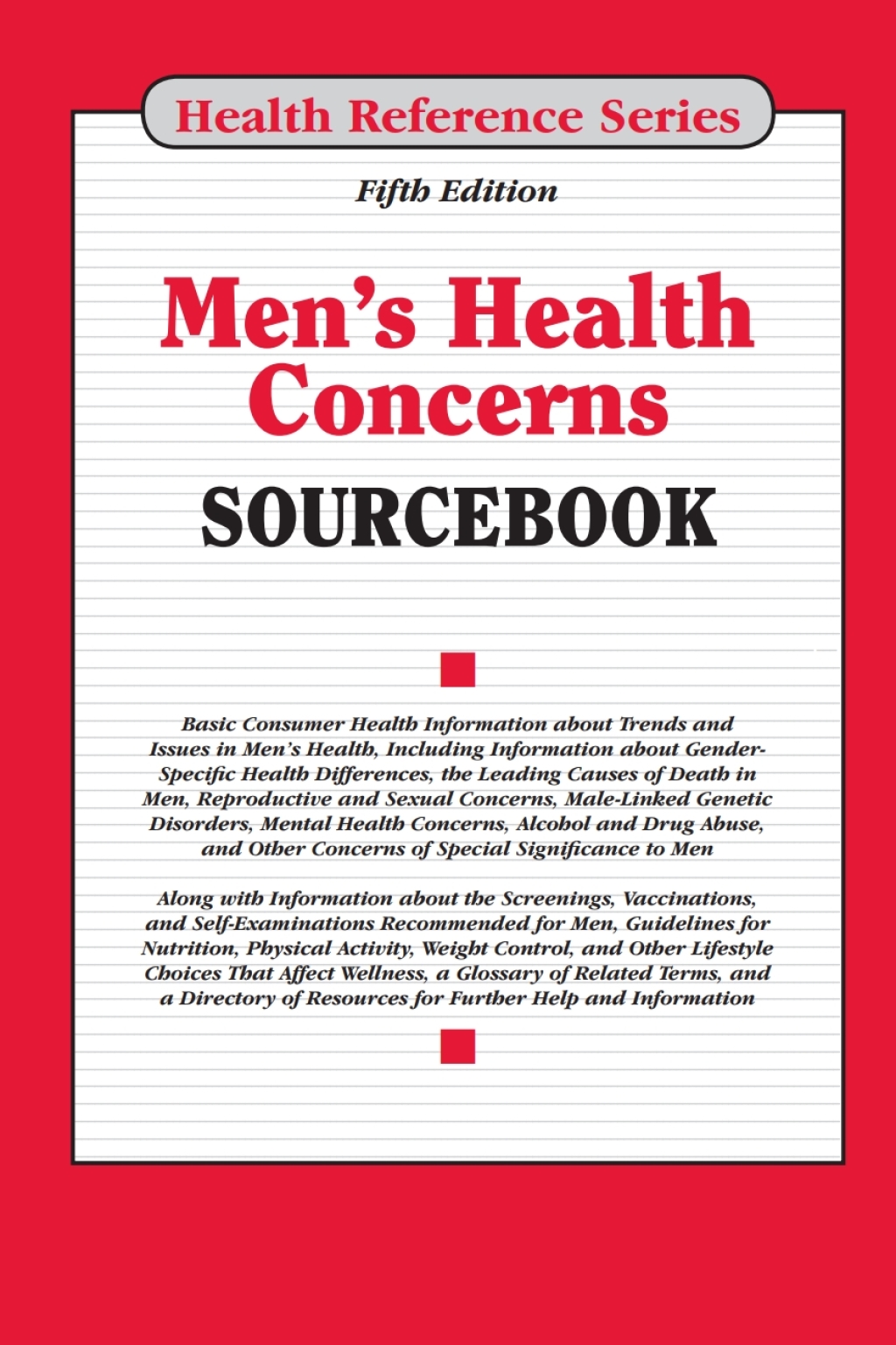 Men’s Health Concerns Sourcebook 5th Edition