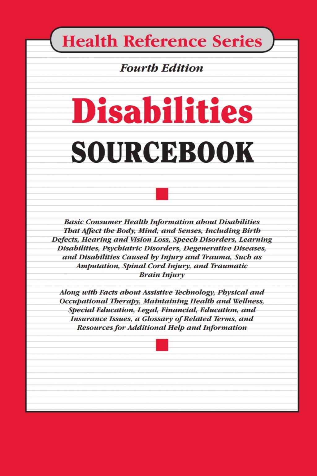 Disabilities Sourcebook, 4th 4th Edition