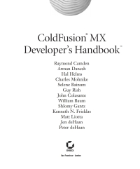 Imagen de portada: ColdFusion?MX Developer's Handbook 1st edition 9780782140293