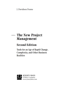 Cover image: The New Project Management: Tools for an Age of Rapid Change, Complexity, and Other Business Realities 2nd edition 9780787958923