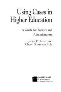 Imagen de portada: Using Cases in Higher Education 1st edition 9780787953911