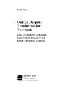 Cover image: Online Dispute Resolution For Business 1st edition 9780787957315