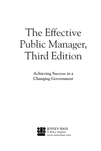 Cover image: The Effective Public Manager: Achieving Success in a Changing Government 3rd edition 9780787959388