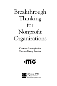 Cover image: Breakthrough Thinking for Nonprofit Organizations 1st edition 9780787955694