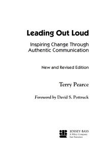 Cover image: Leading Out Loud 2nd edition 9780787963972