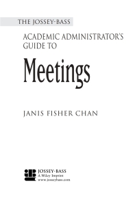 Imagen de portada: The Jossey-Bass Academic Administrator's Guide to Meetings 1st edition 9780787964320