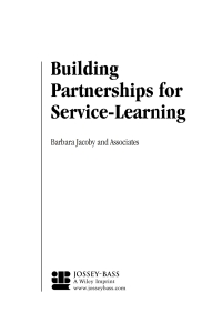 Imagen de portada: Building Partnerships for Service-Learning 1st edition 9780787958909