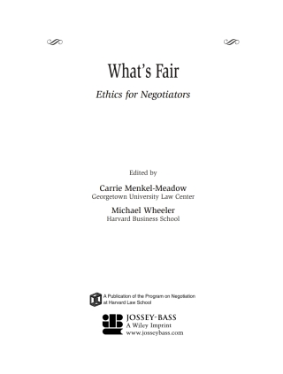 صورة الغلاف: What's Fair 1st edition 9781118009253