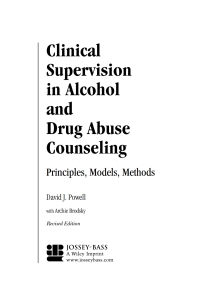 Cover image: Clinical Supervision in Alcohol and Drug Abuse Counseling: Principles, Models, Methods 1st edition 9780787973773