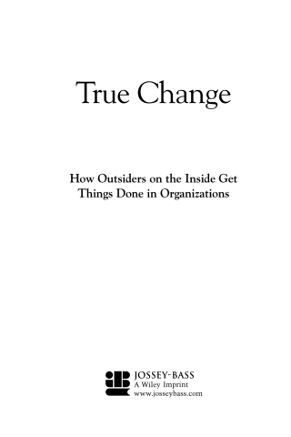 Cover image: True Change 1st edition 9781119116578