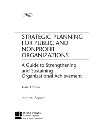 Imagen de portada: Strategic Planning for Public and Nonprofit Organizations 3rd edition 9780787967550