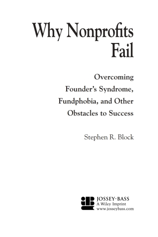 表紙画像: Why Nonprofits Fail 1st edition 9781118642078