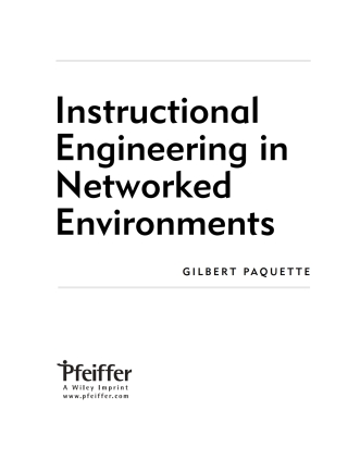 Cover image: Instructional Engineering in Networked Environments 1st edition 9780470634127