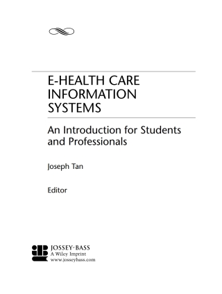 Cover image: E-Health Care Information Systems 1st edition 9781118425770