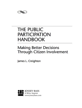 Cover image: The Public Participation Handbook: Making Better Decisions Through Citizen Involvement 1st edition 9781118437049
