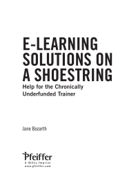 Cover image: E-Learning Solutions on a Shoestring 1st edition 9780787977122
