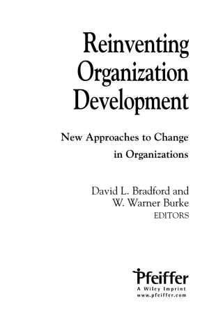 表紙画像: Reinventing Organization Development 1st edition 9780787981181