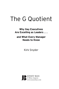 Cover image: The G Quotient 1st edition 9781118438985