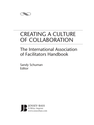 Cover image: Creating a Culture of Collaboration 1st edition 9780787981167