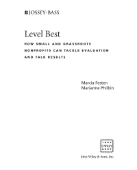 Imagen de portada: Level Best: How Small and Grassroots Nonprofits Can Tackle Evaluation and Talk Results 1st edition 9780787979065