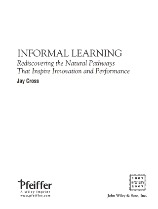 表紙画像: Informal Learning 1st edition 9780787981693