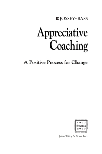 Imagen de portada: Appreciative Coaching 1st edition 9780787984533