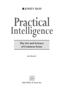 Imagen de portada: Practical Intelligence 1st edition 9780787995652